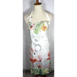 Michel Design Works Flamingo Apron 100% Cotton NEW (no tags)